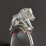 HERMES Vintage Wild Boar Key Ring, Rare!