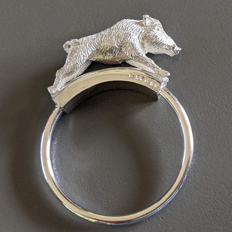 HERMES Vintage Wild Boar Key Ring, Rare!