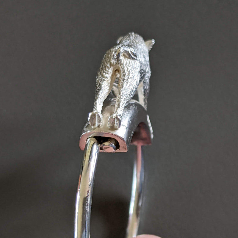 HERMES Vintage Wild Boar Key Ring, Rare!