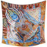 HERMES Kawa Ora by Te Rangitu Netana Cashmere Shawl 140 x 140 cm