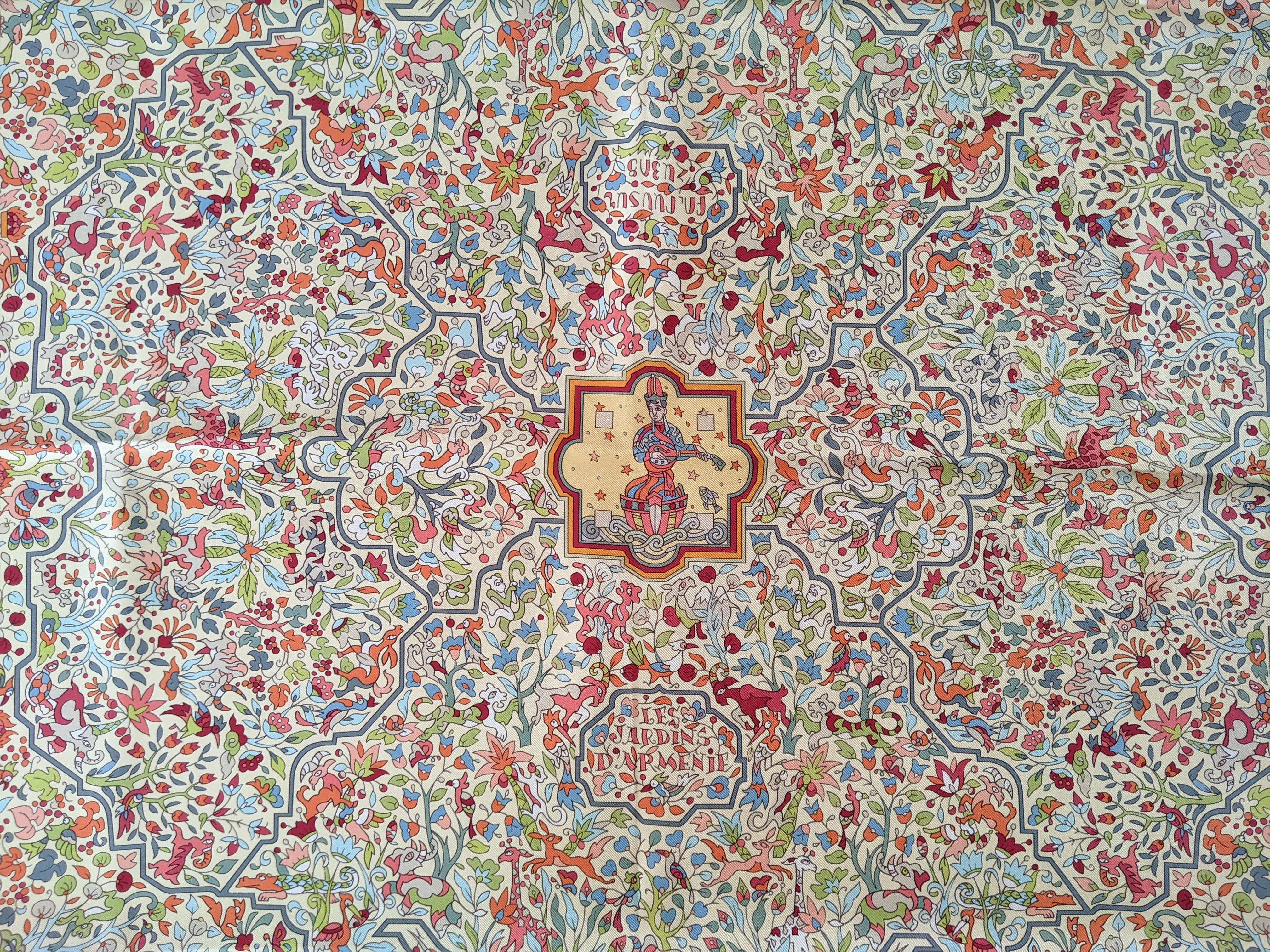 HERMES 2005 JARDINS D'ARMENIE by Karen Petrossian Twill 90 x 90 cm