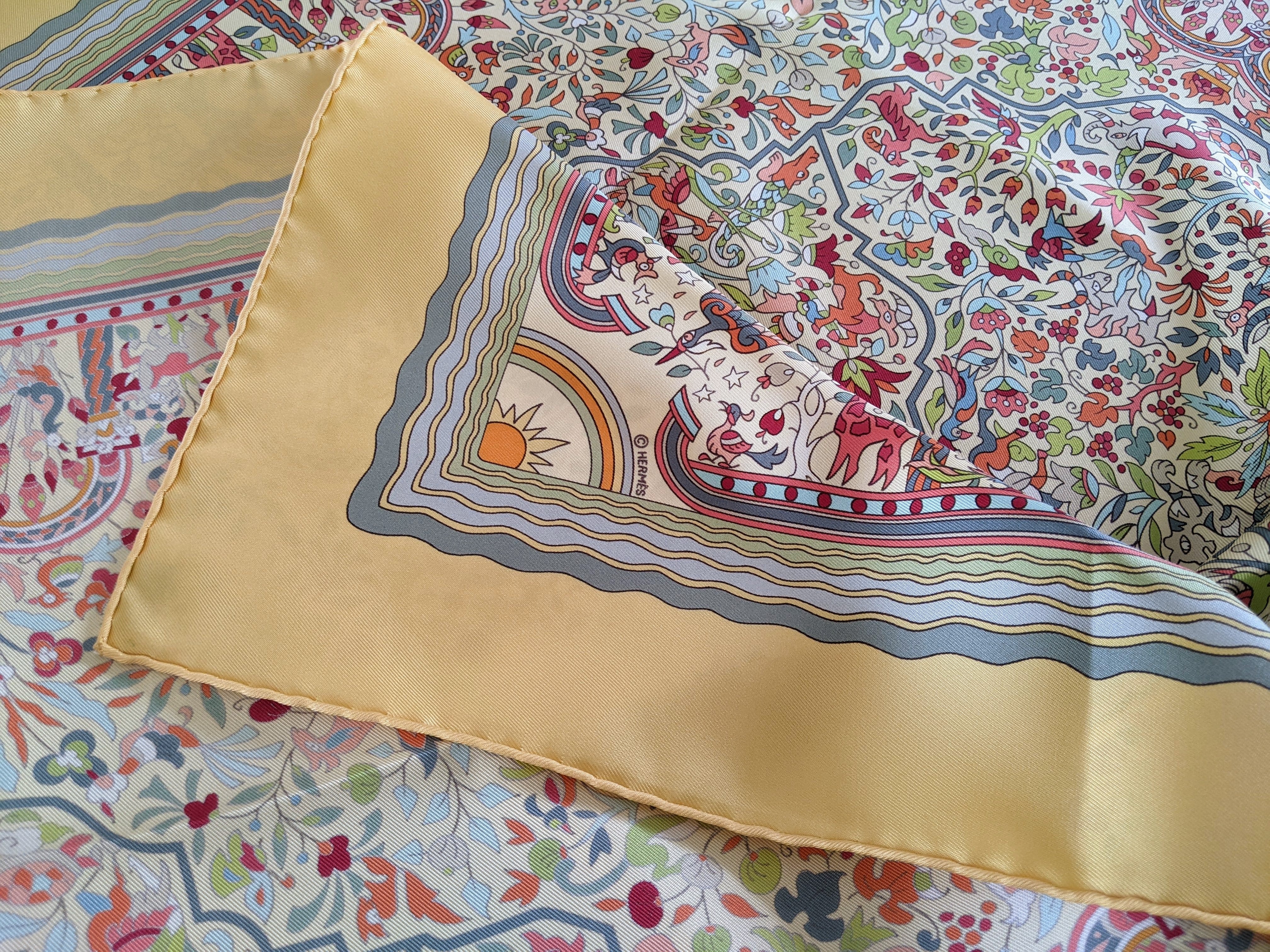 HERMES 2005 JARDINS D'ARMENIE by Karen Petrossian Twill 90 x 90 cm