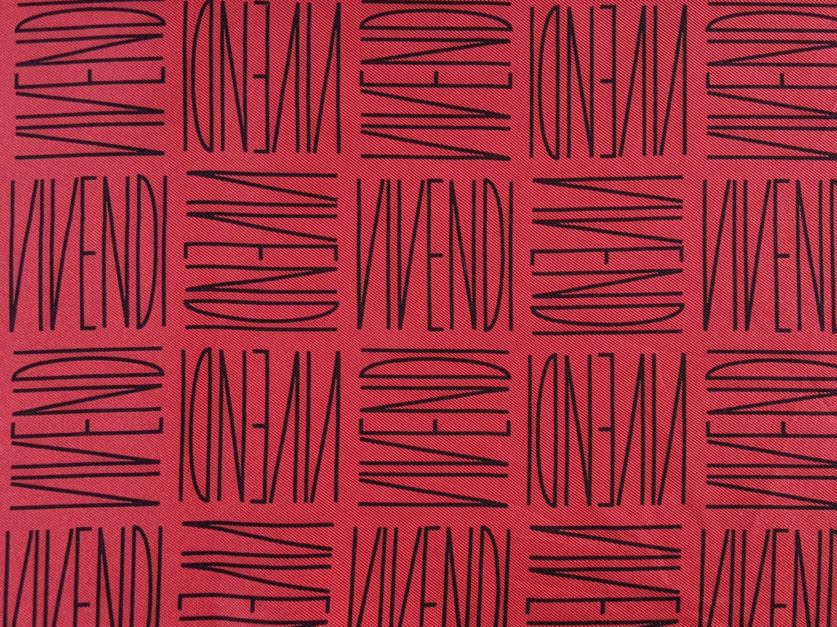 HERMES for VIVENDI Red 1996 Special Issue Twill Silk Scarf 90 x 90 cm