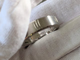 HERMES Men's Brushed/Shiny Stainless Steel Unisex Ring Sz60
