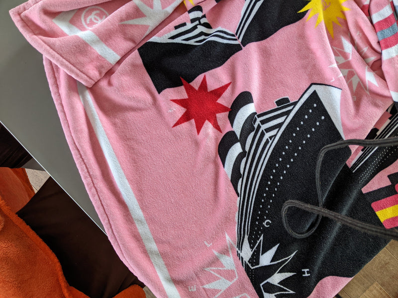 CHANEL Pink "La Pausa" Terry Cotton Beach Towel 125 x 180 cm, New!