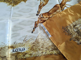HERMES 1990's Gold Kenya by Robert Dallet Jacquard Twill Silk Scarf 90 x 90 cm