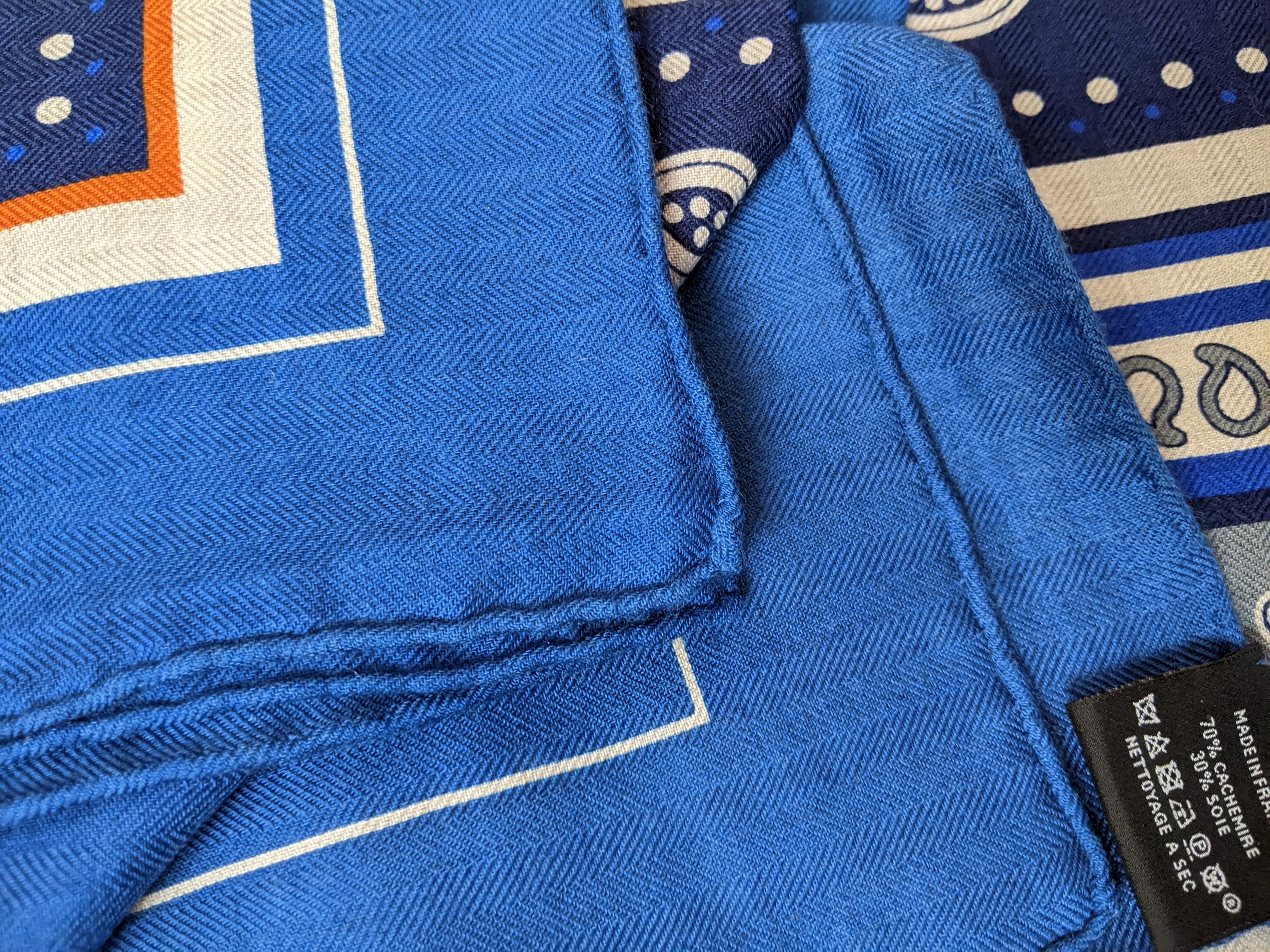 HERMES SELLE DE DIGNITAIRE Cashmere Shawl 140 x 140 cm