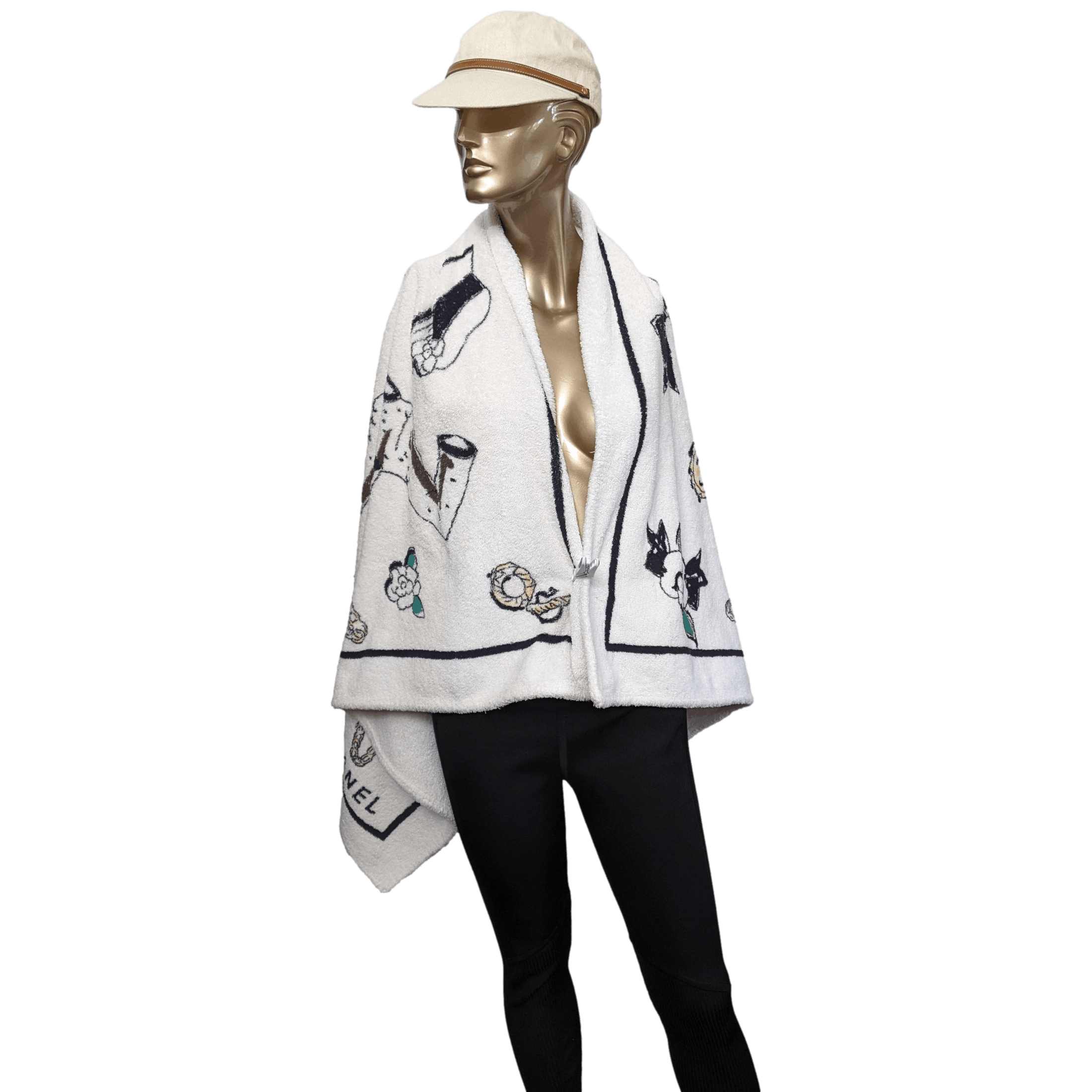 CHANEL 1994 Accessoiries y Karl Lagerfell Beach Towel  90 x 150 cm