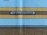HERMES Les Sangles Cotton Scarf 70 with Palladium Charm – Rare Special Issue 2000s