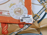 HERMES Harnais de Coeur Twill 90 Scarf 