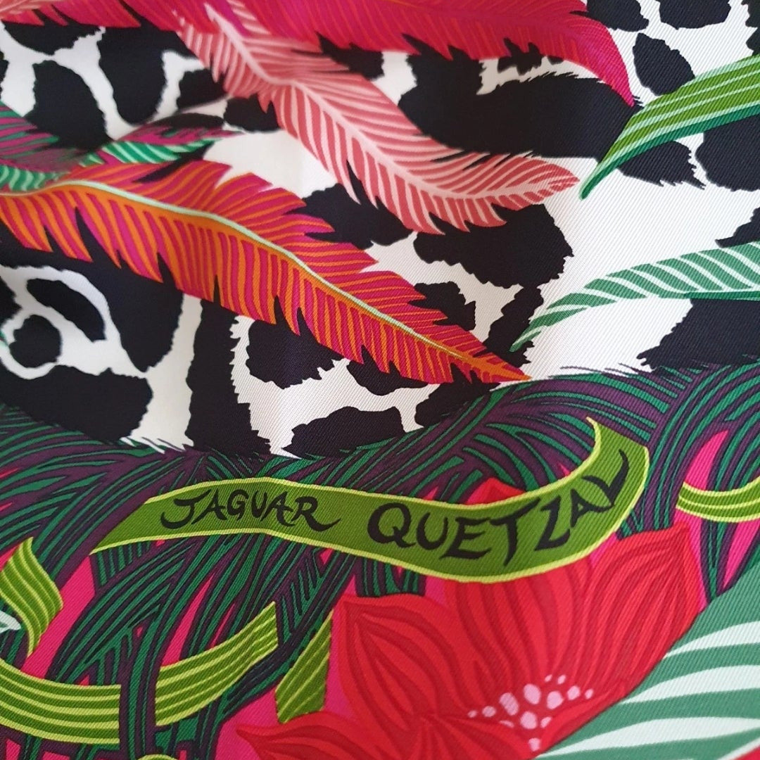 HERMES Jaguar Quetzal Silk Scarf 90 cm Limited Edition Alice Shirley New In Box