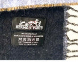 HERMES 2016 Blue Croquis de Zebres by Robert Dallet Plaid in 100% Cashmere 190 x 130 cm, New in Box!