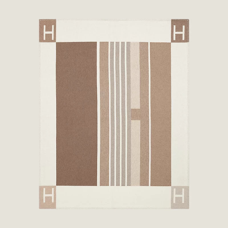 HERMES  Vibration Ecru Naturel plaid New