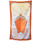 HERMES Paquebot Cruise Ship Terry Beach Towel 90 x 150 cm Rare