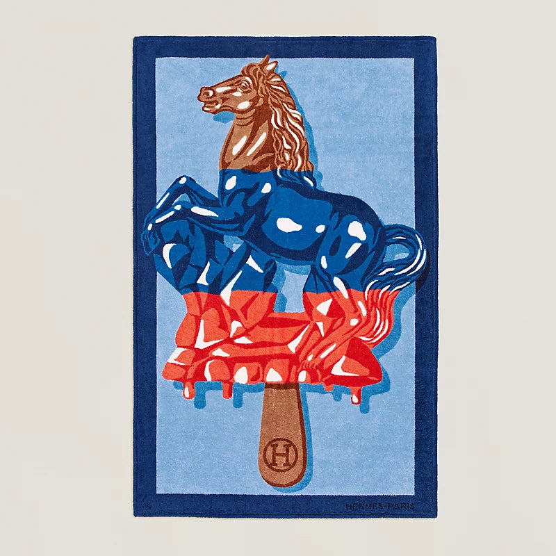 HERMES Succulent Sultan Terry  Beach Towel GM, New!