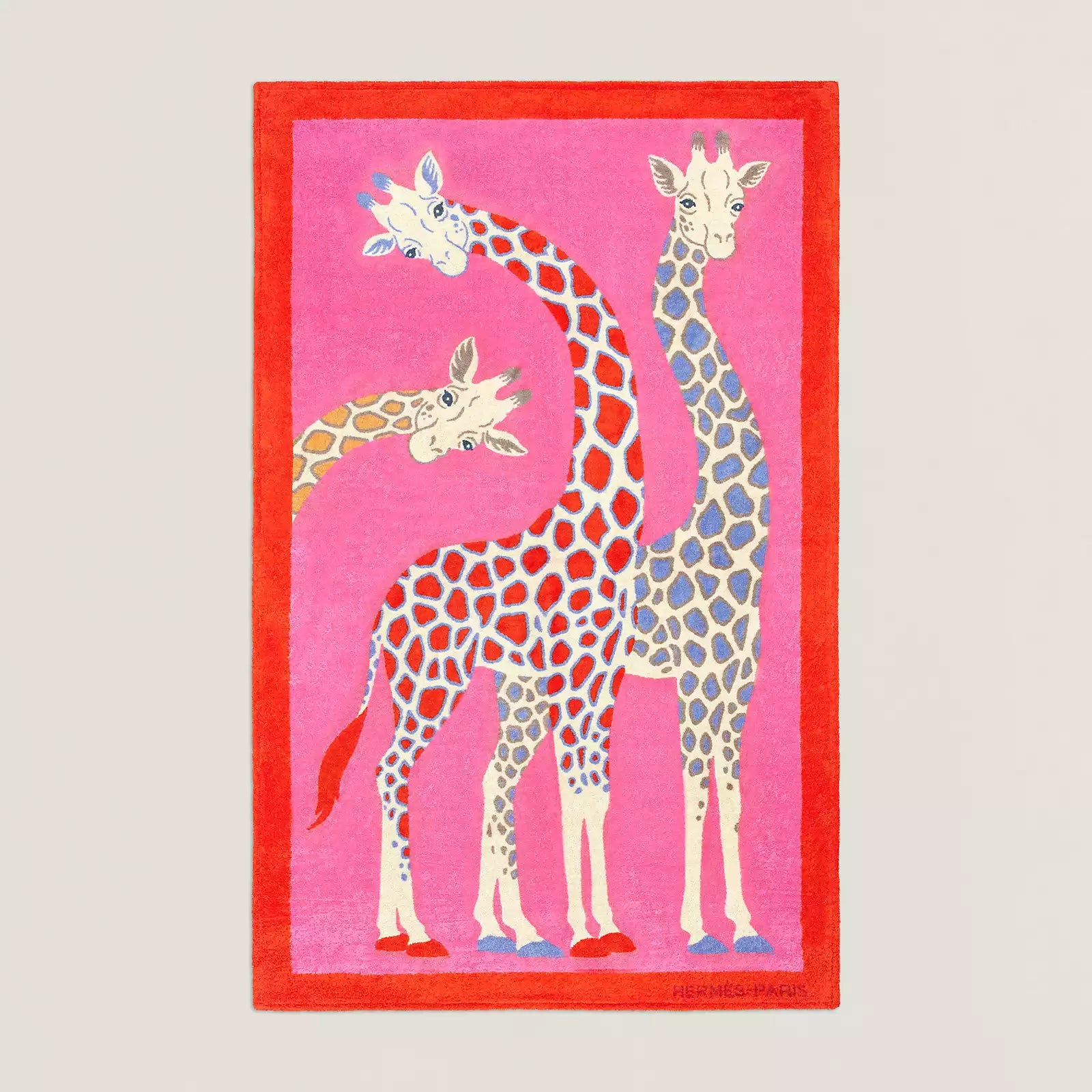 HERMES Girafes Tapis de Plage Terry Beach Towel 90 x 150 cm, New!