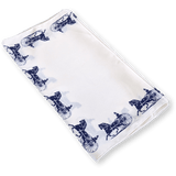 CELINE White/Navy Caleche Crepe of Silk Stole