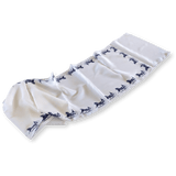 CELINE White/Navy Caleche Crepe of Silk Stole