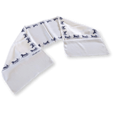 CELINE White/Navy Caleche Crepe of Silk Stole