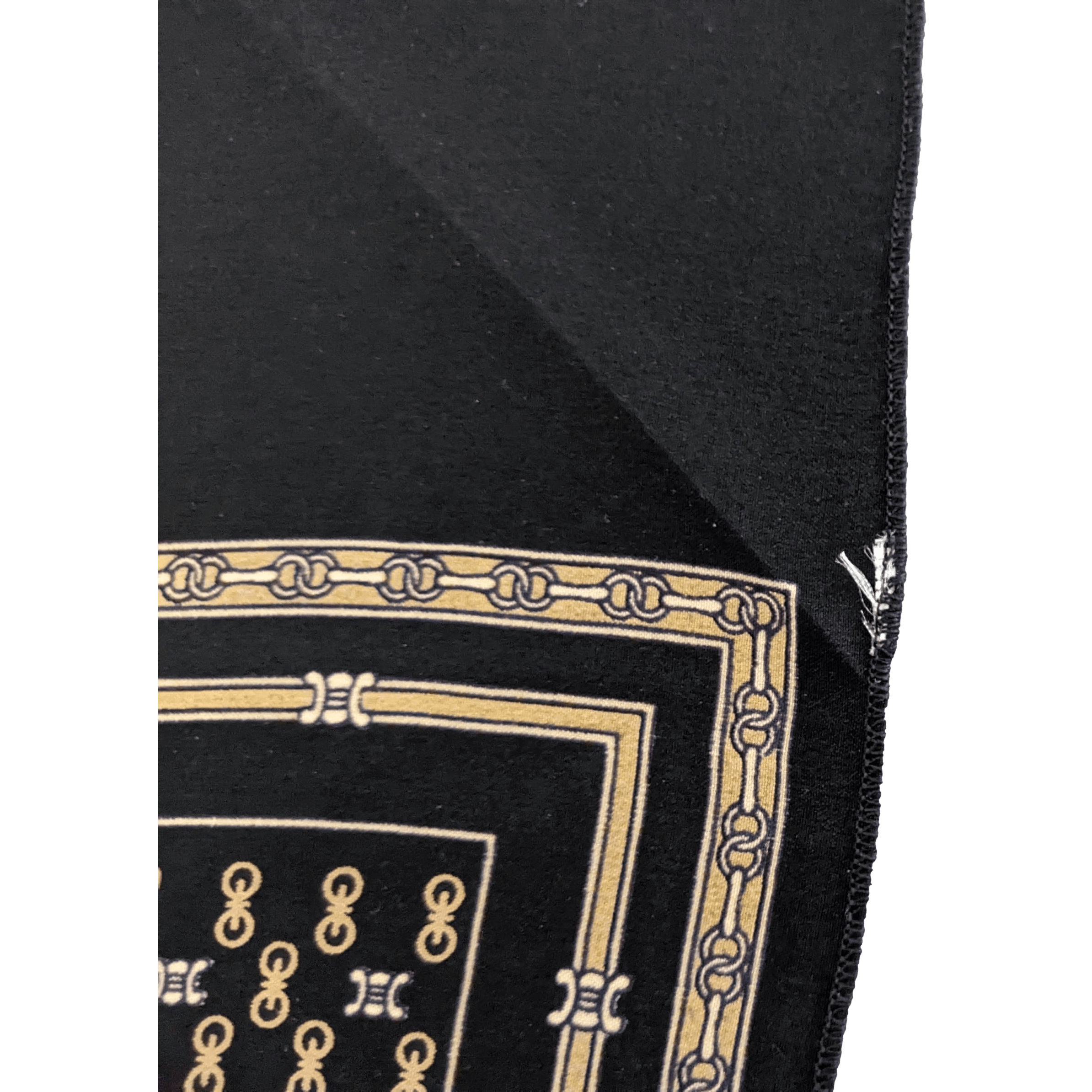 CELINE  Black/Gold/Silver Logo Twilll Silk Stole