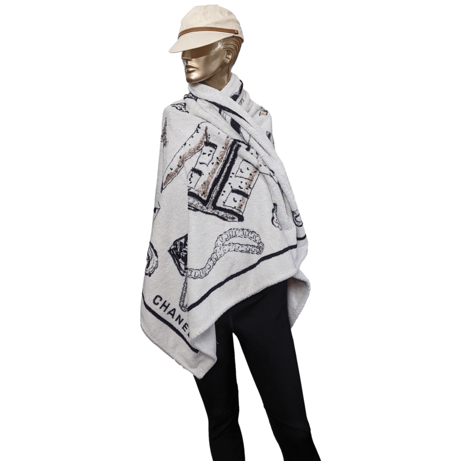 CHANEL 1994 Accessories Terry Cotton Beach Towel 100 x 190 cm 