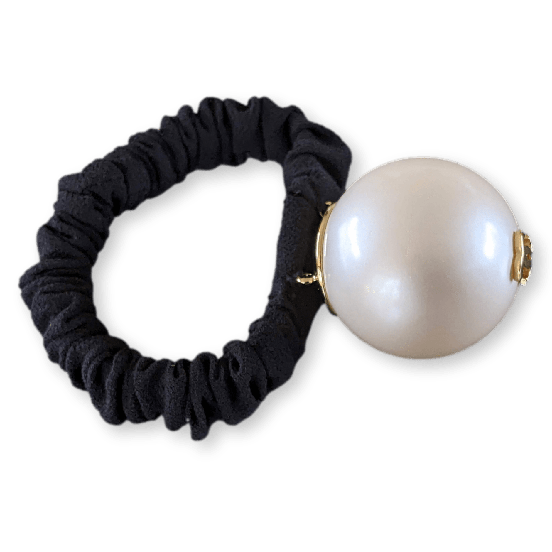 CHANEL Huge Pearl ChouChou CC Logo Hair Tie