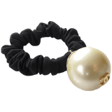 CHANEL Huge Pearl ChouChou CC Logo Hair Tie