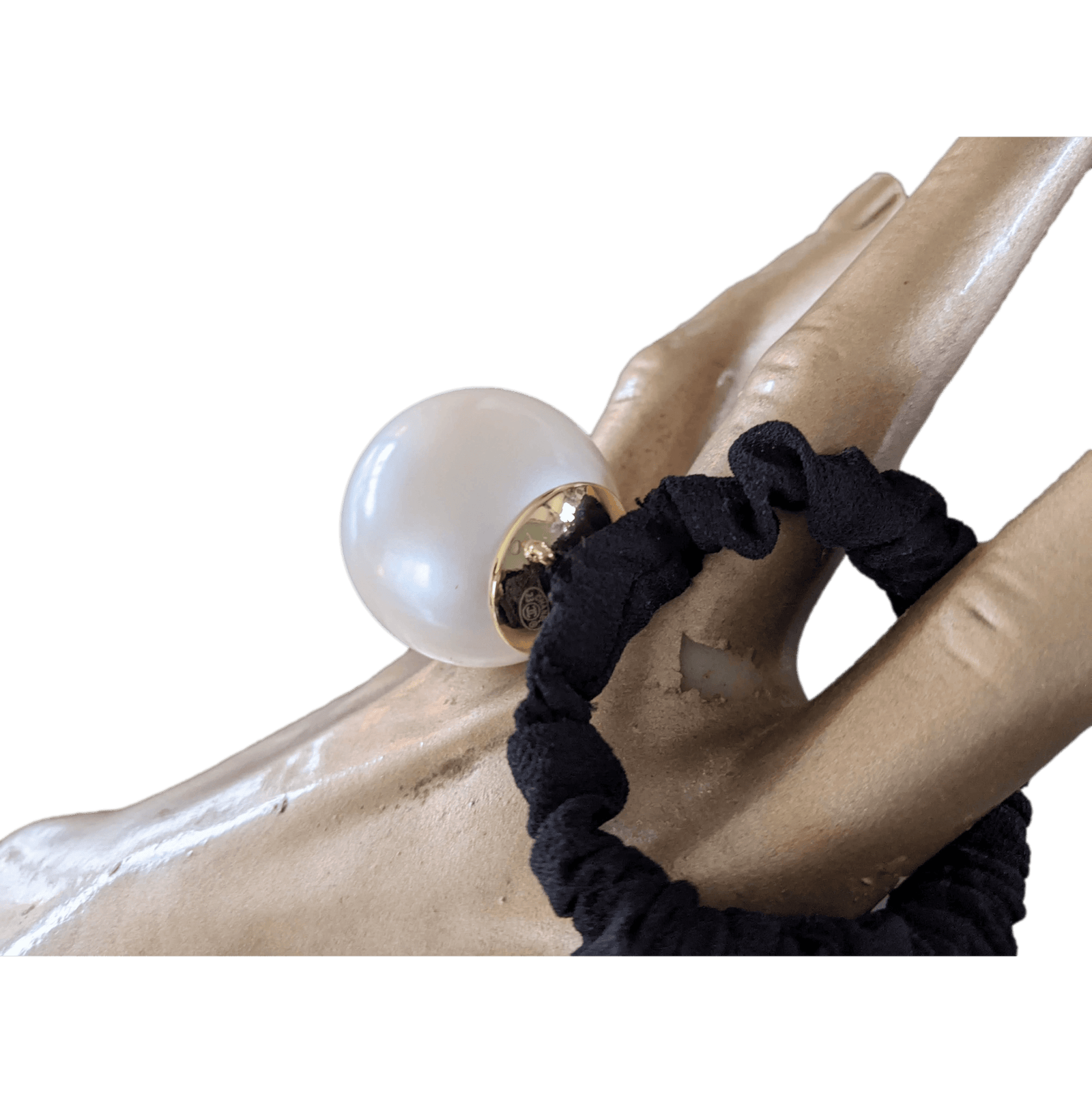 CHANEL Huge Pearl ChouChou CC Logo Hair Tie, Pochette! | poupishop