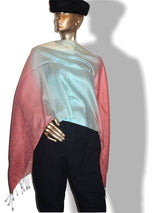 Chanel Pink Turquoise Ficelle Monogram Silk/Wool Huge Stole with Tassels, NIB! - poupishop