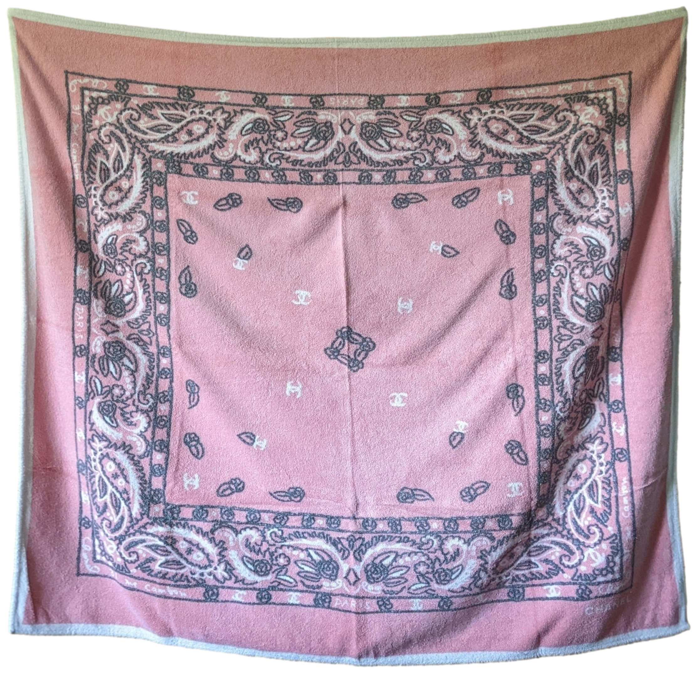CHANEL RUE CAMBON Terry Cotton Beach Towel XXL 140 x 150 cm