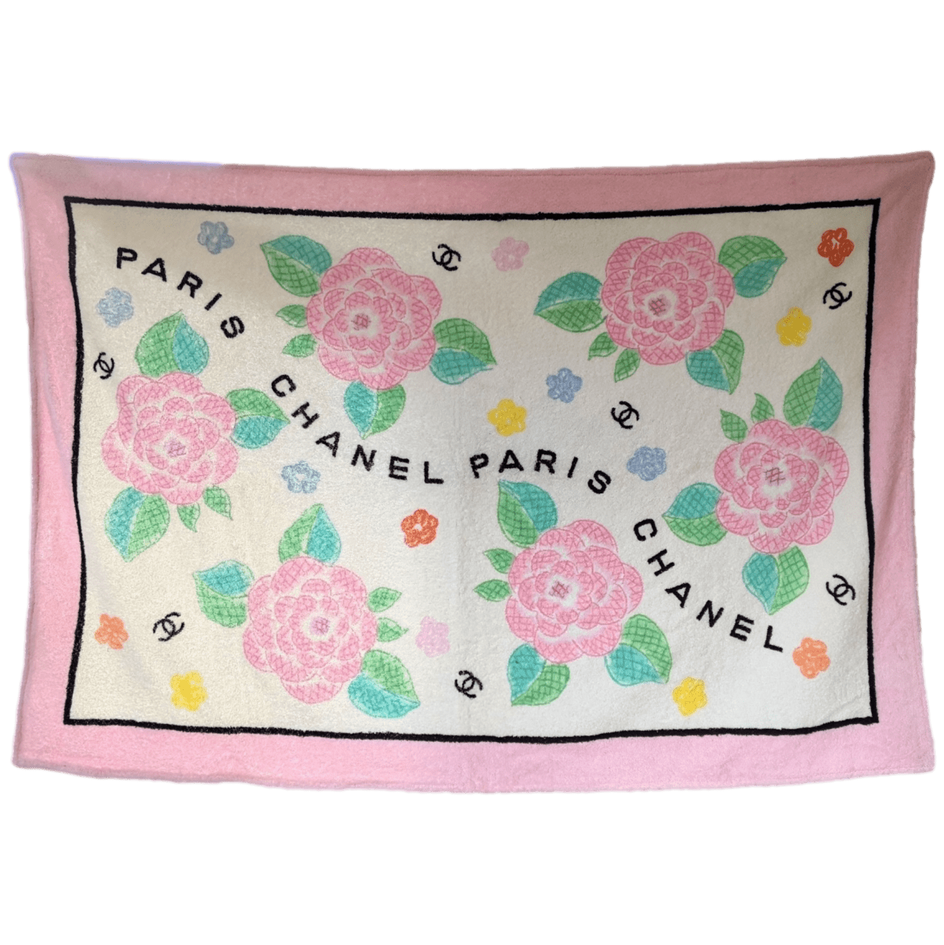 CHANEL Terry Cotton Beach Towel 100 x 150 cm