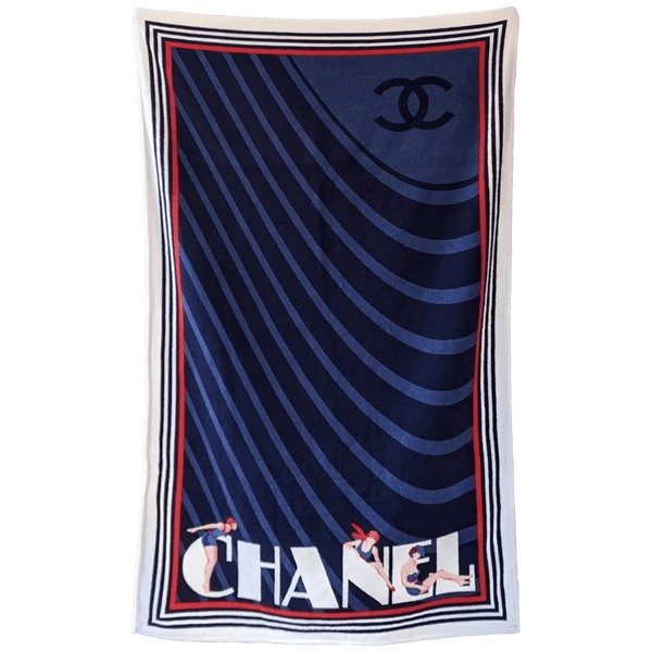 CHANEL Baigneuses Vintage Terry Cotton Beach Towel 100 x 175 cm
