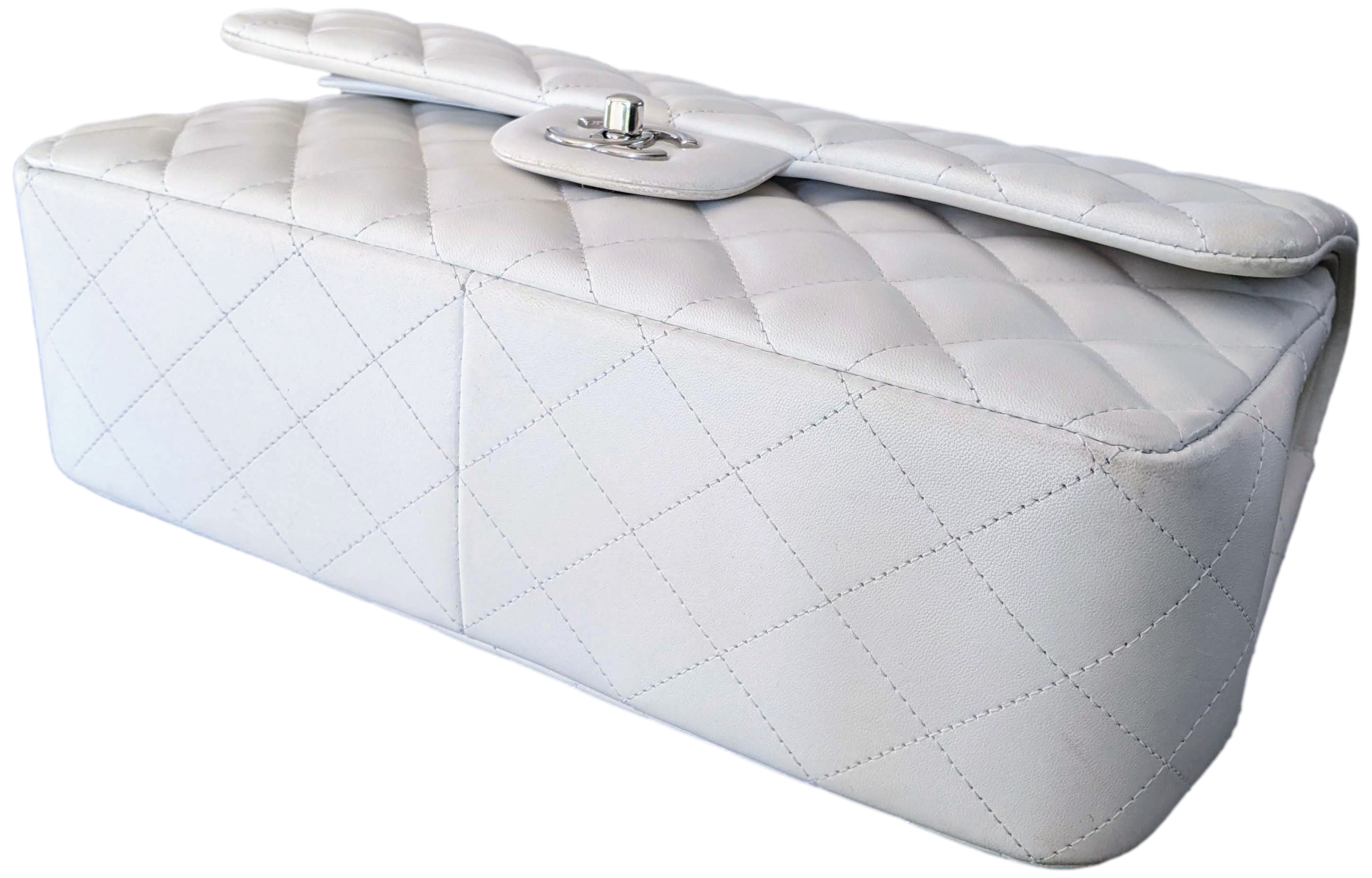 CHANEL TIMELESS CLASSIQUE JUMBO White Shoulder Bag PHW