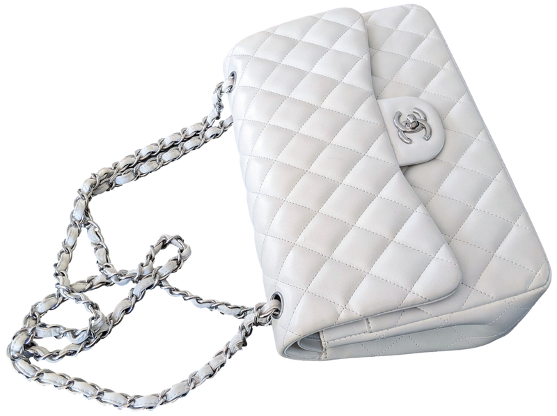 chanel coco handle bag white