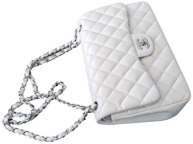 Chanel white 2025 leather bag