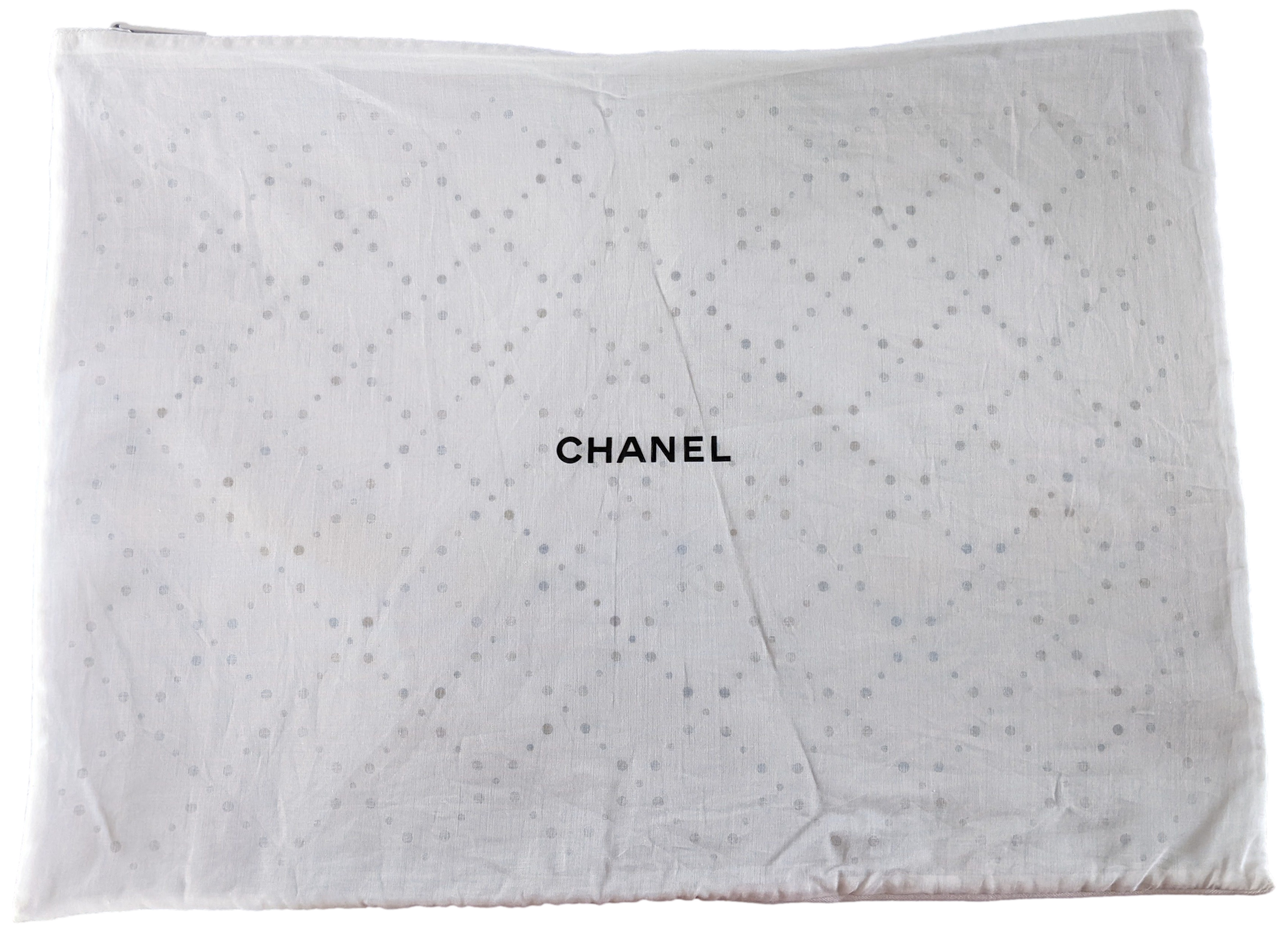 CHANEL White Perforated Zipped Dust Bag
