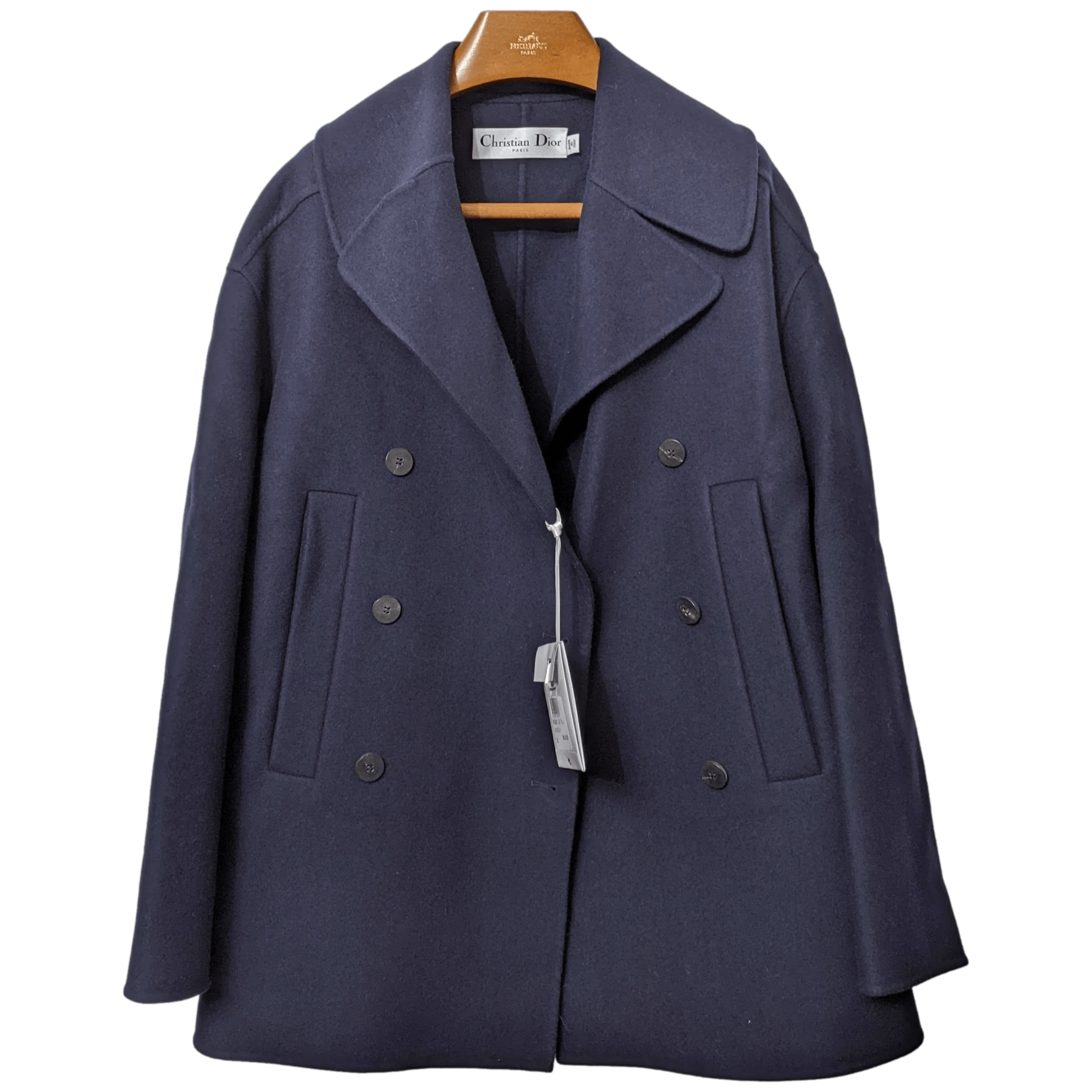 CHRISTIAN DIOR CABAN Pea Coat Jacket in 100% Navy Cashmere Sz36