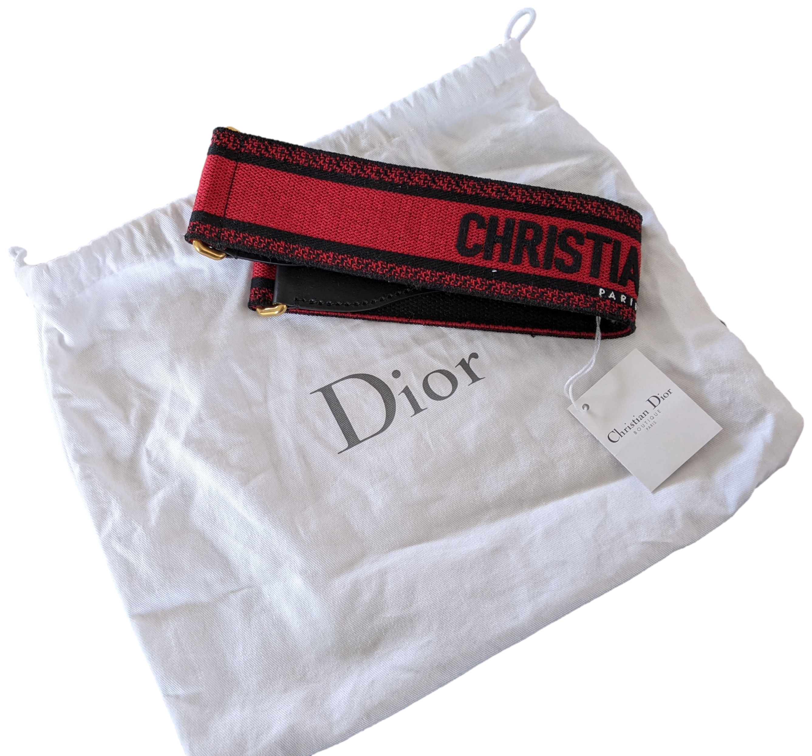 CHRISTIAN DIOR Large Canvas Belt Sz75
