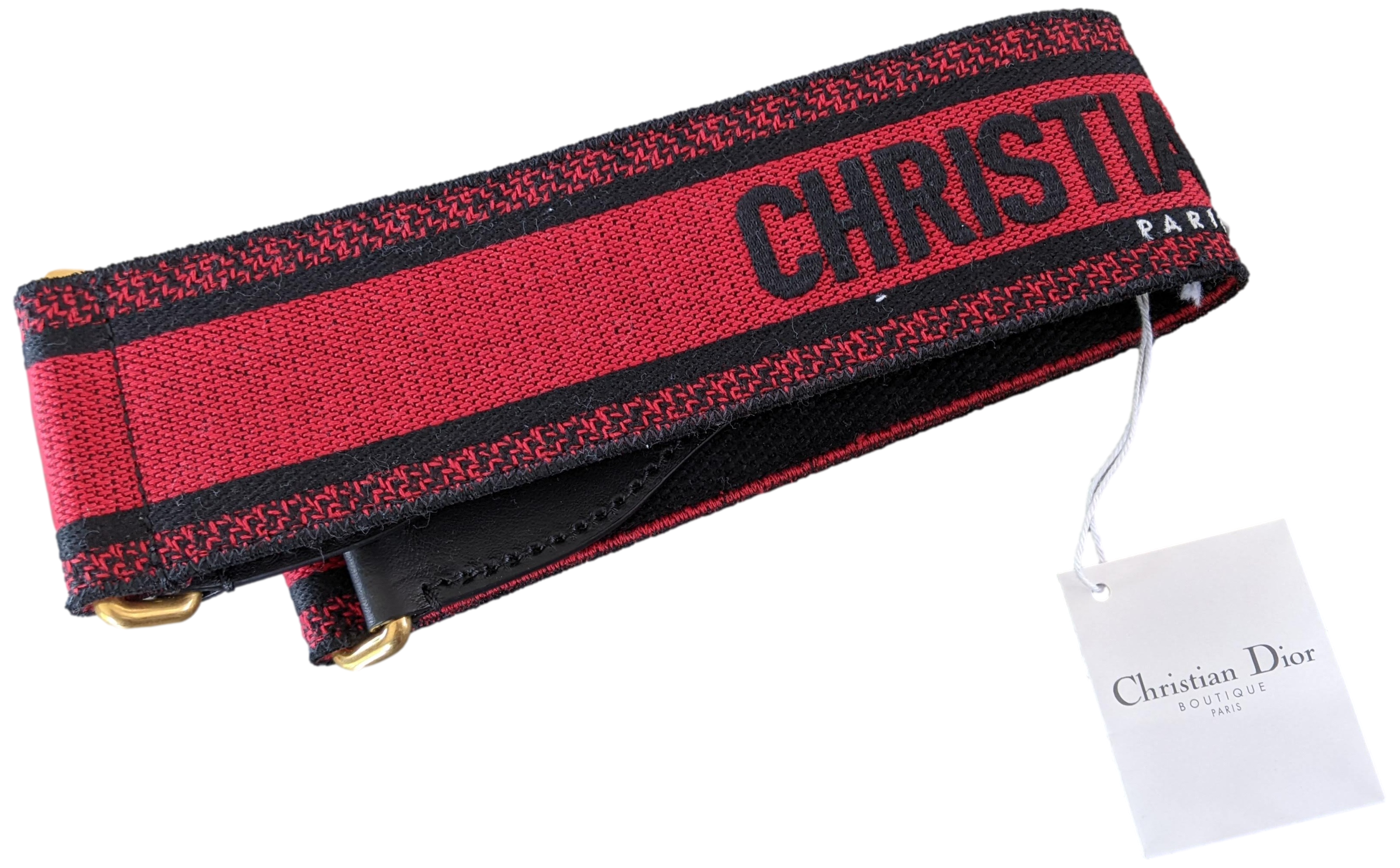 CHRISTIAN DIOR Large Canvas Belt Sz75