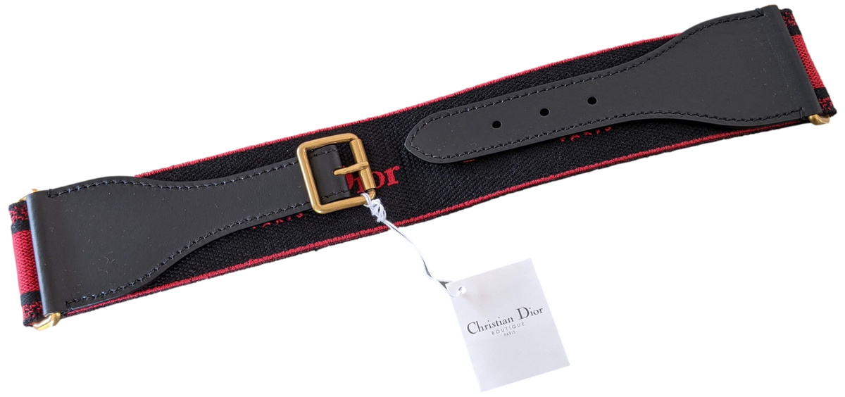CHRISTIAN DIOR Large Canvas Belt Sz75