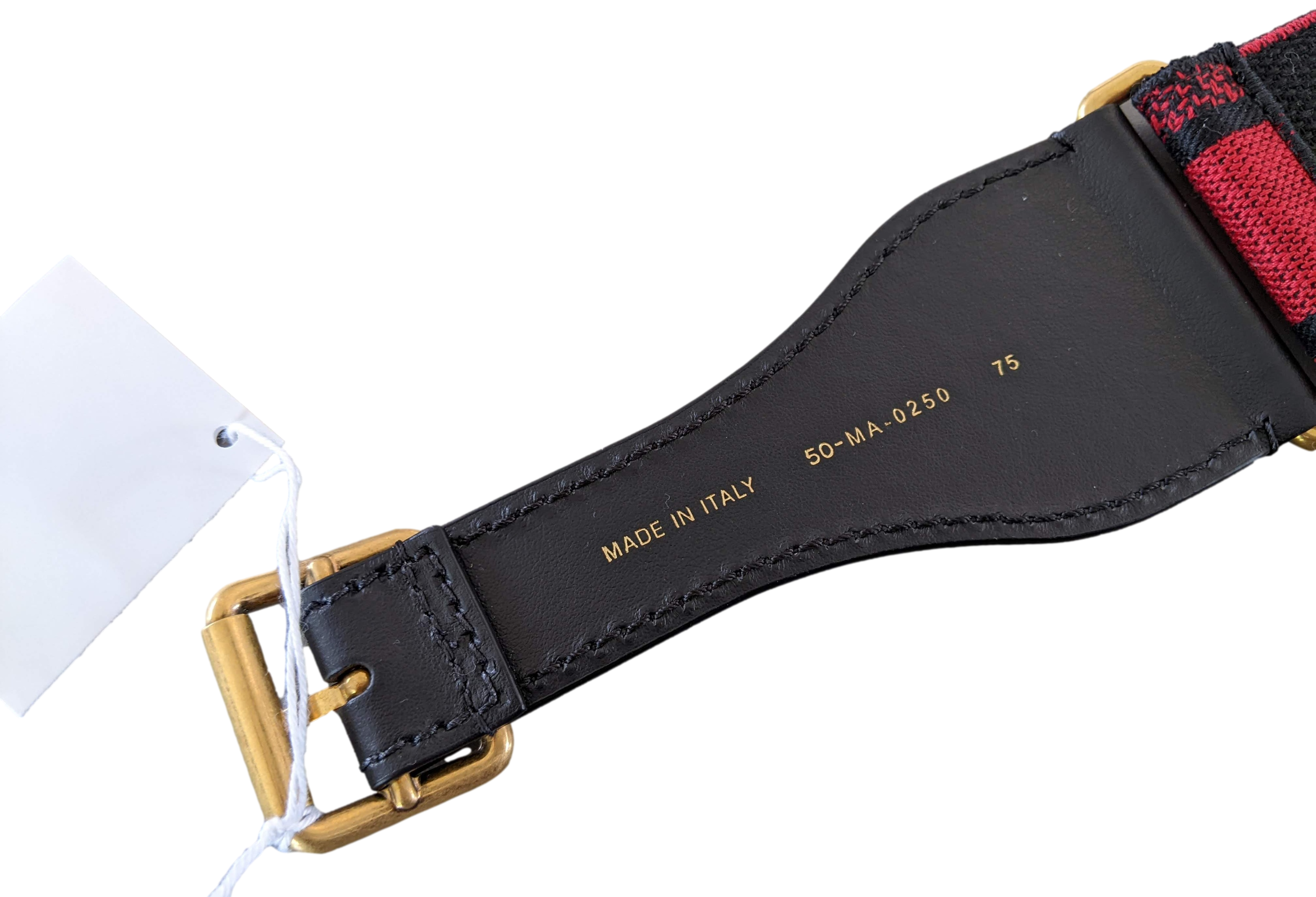 CHRISTIAN DIOR Large Canvas Belt Sz75