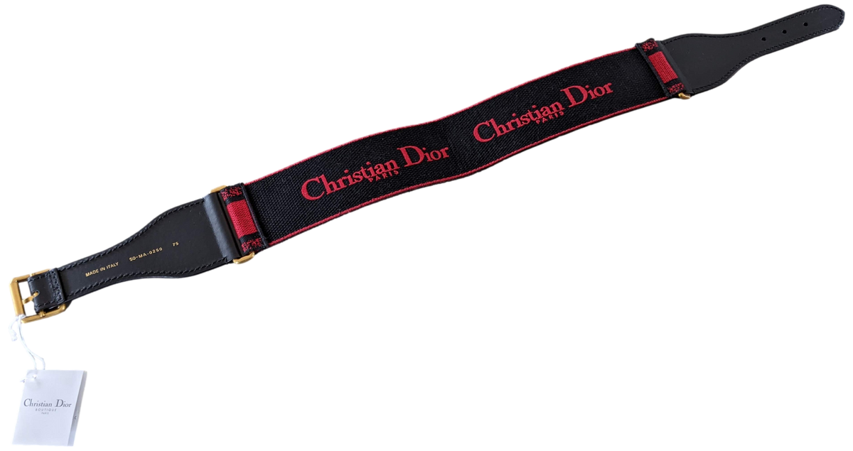 CHRISTIAN DIOR Large Canvas Belt Sz75