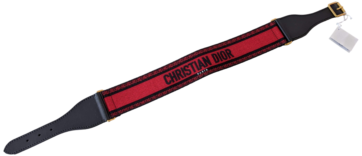 CHRISTIAN DIOR Large Canvas Belt Sz75