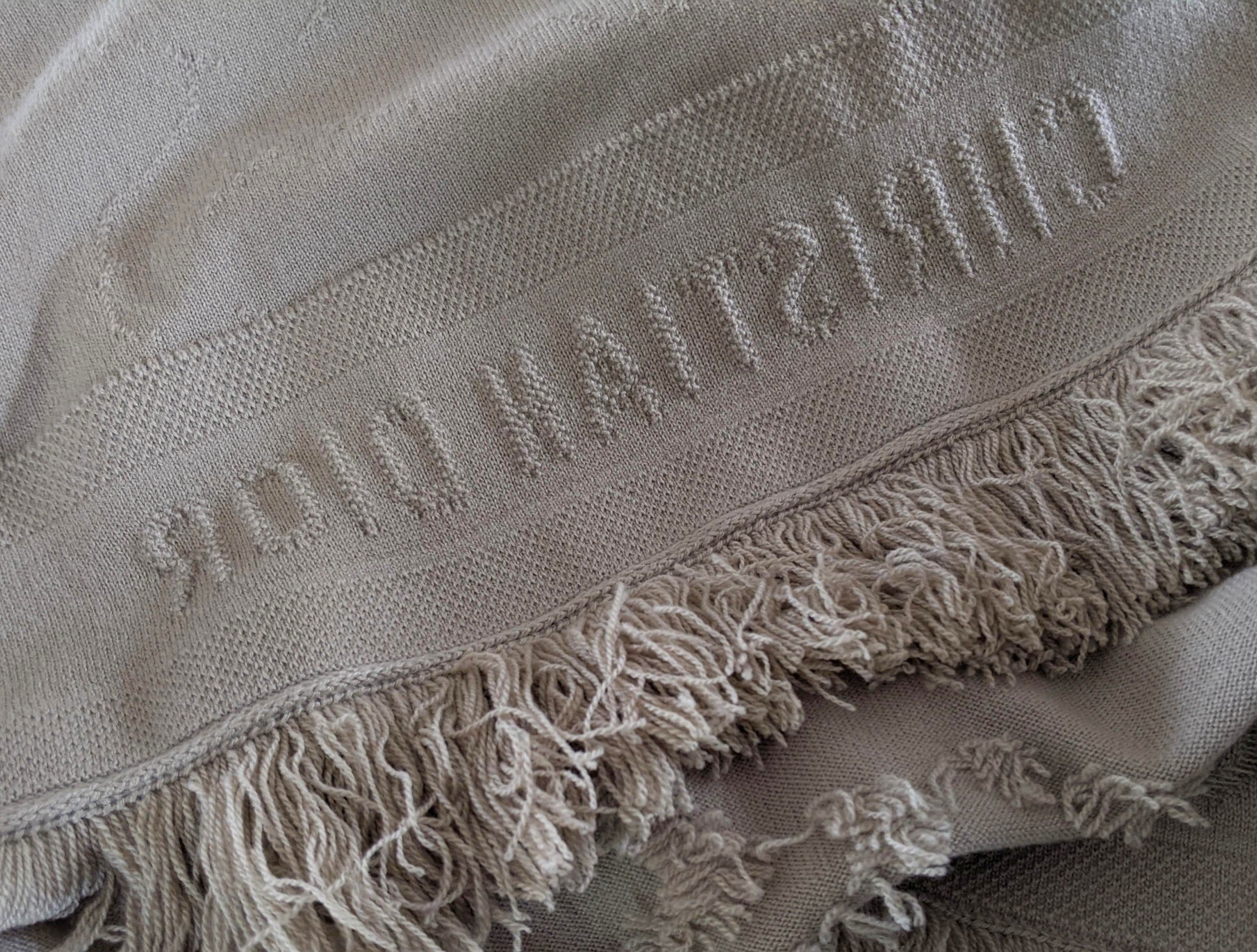 CHRISTIAN DIOR PONCHO 99% Fringed Cashmere SzS