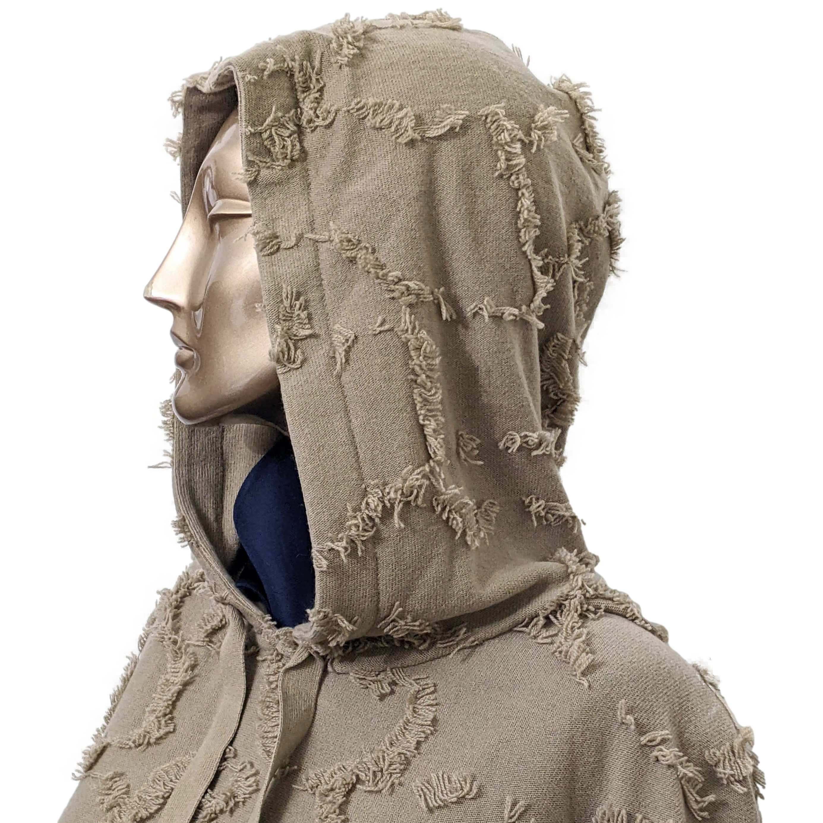 CHRISTIAN DIOR PONCHO 99% Fringed Cashmere SzS
