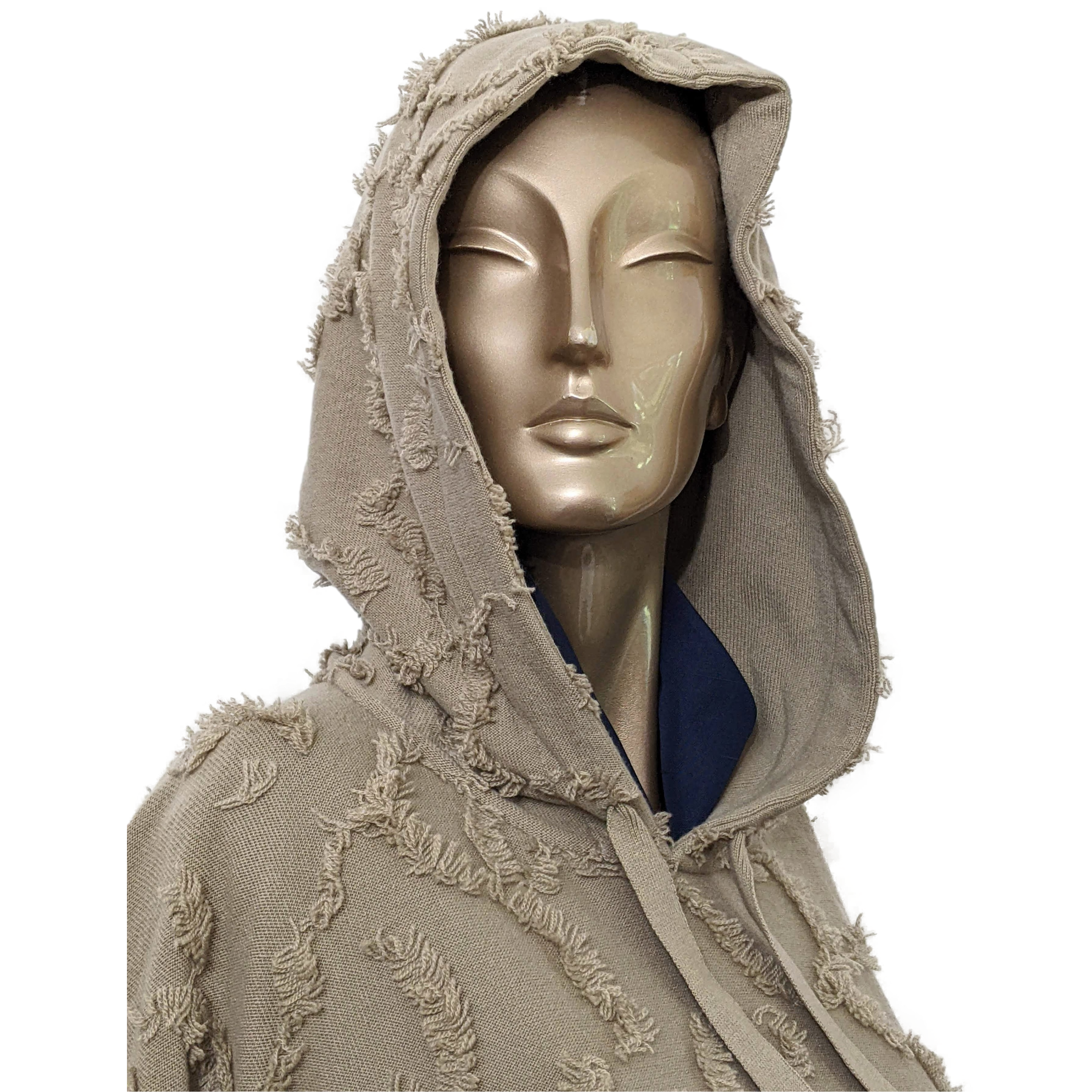 CHRISTIAN DIOR PONCHO 99% Fringed Cashmere SzS