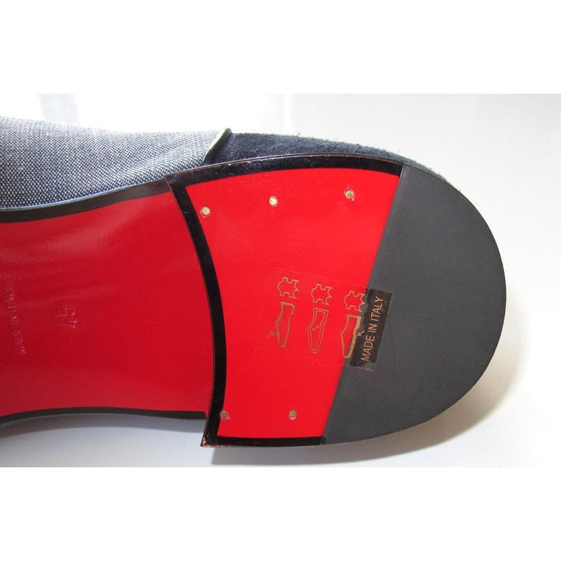 Christian Louboutin Greggo Orlato Flats Calf/Jean Men Shoes, NIB! - poupishop