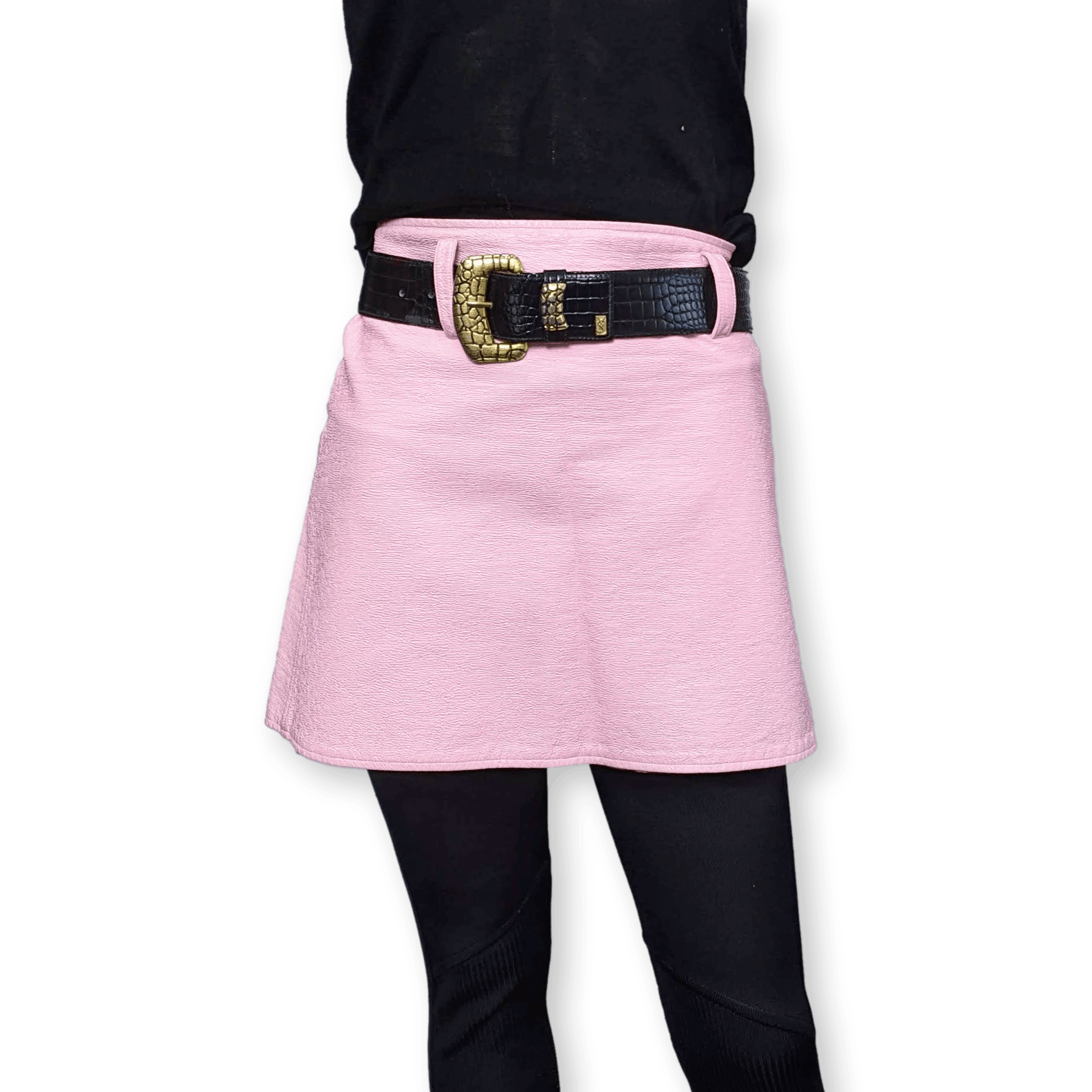 COURREGES Vintage Pink Tumbled Vinyl  Mini Jupe