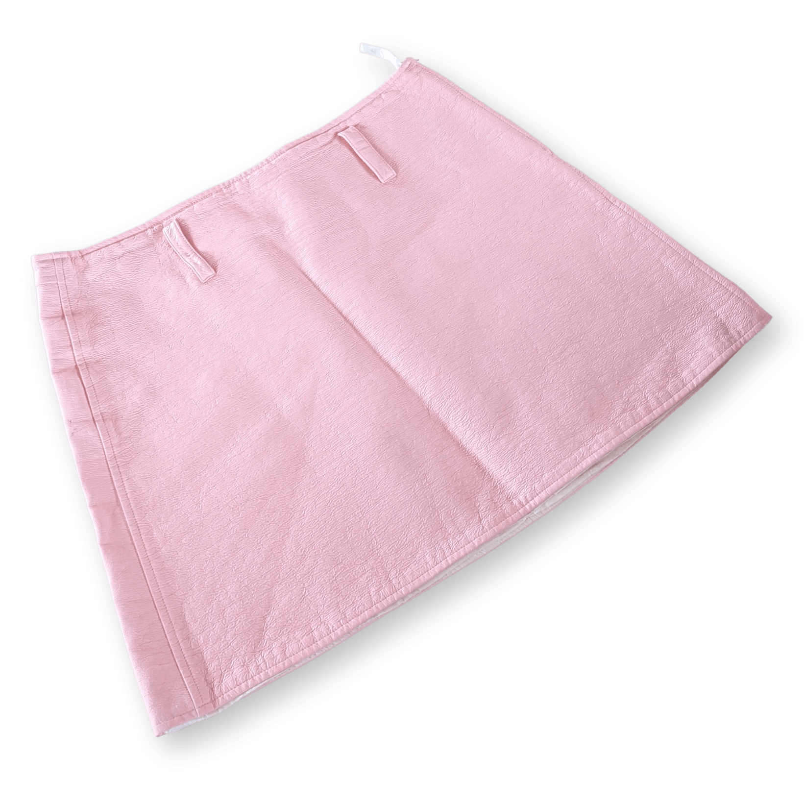 COURREGES Vintage Pink Tumbled vinyl  Mini Jupe Size M