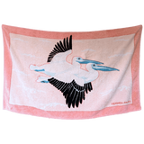 HERMES Pelicans Terry Beach Towel Pink 90 x 150 cm